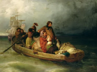 Passeggeri emigranti a bordo, 1851